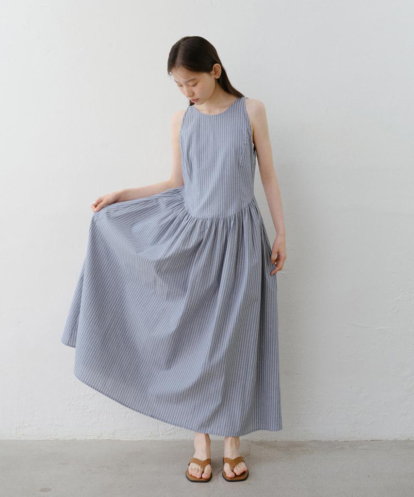 Yulago Stripe Sleeveless Long Dress