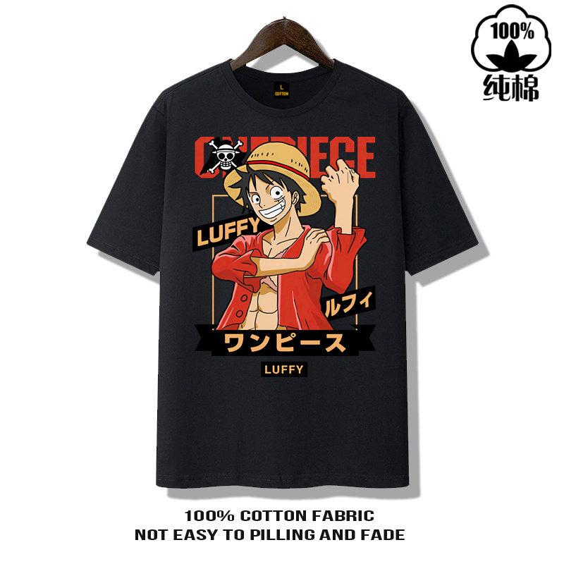 ONE PIECE Shortsleeved Mens and Womens Same Style Comfortable Shortsleeved Couples Clothing Casual Shortsleeved Popular