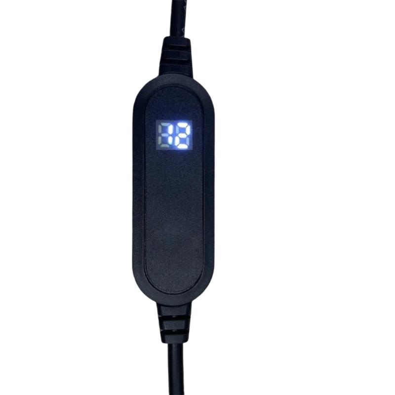 Type C To DC5525 12V Converter Cable 1.2M Length With Digital Voltages Meter For Monitoring Devices
