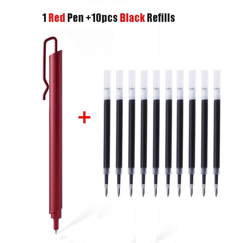 Kaco Metal Gel Pen 0.5MM Black Ink Refills Luxury Ballpoint Pens Business Signature Stylos Pen Holder Design Stationery Supplies