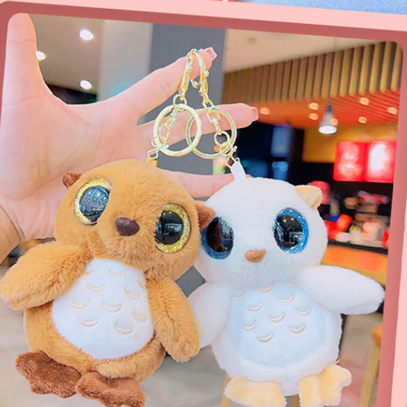 Adorable Plush Owl Keychain Cute Cartoon Bag Pendant Soft Toy Stuffed Animal