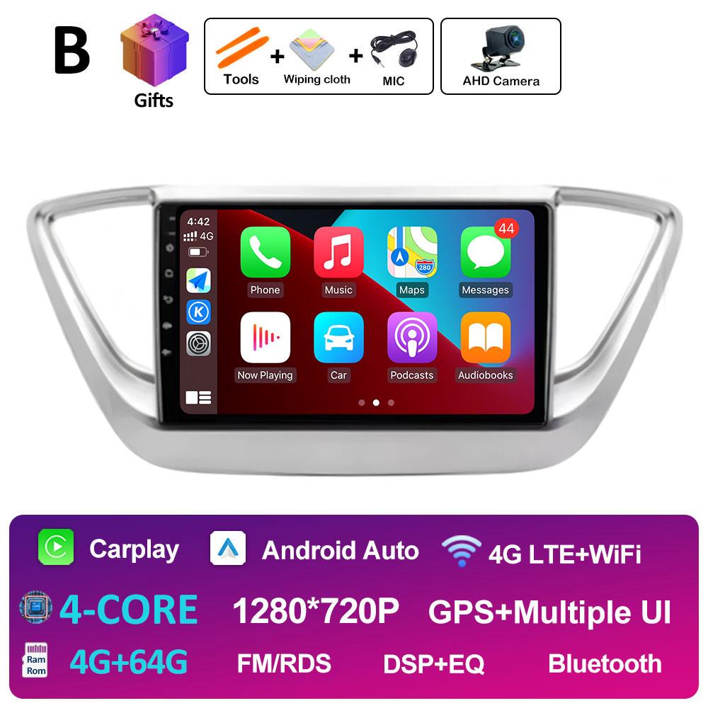 For Hyundai Solaris 2 Verna Accent 2017 2018 2019 2020 DSP Stereo Autoradio 9 inch Wireless Carplay Cooling fan WIFI Accessories