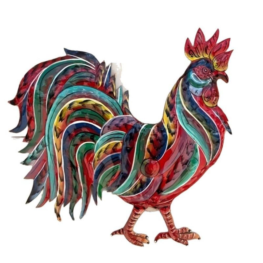 Metal Rooster Wall Hanging Decoration Art Background Pendant  Living Room