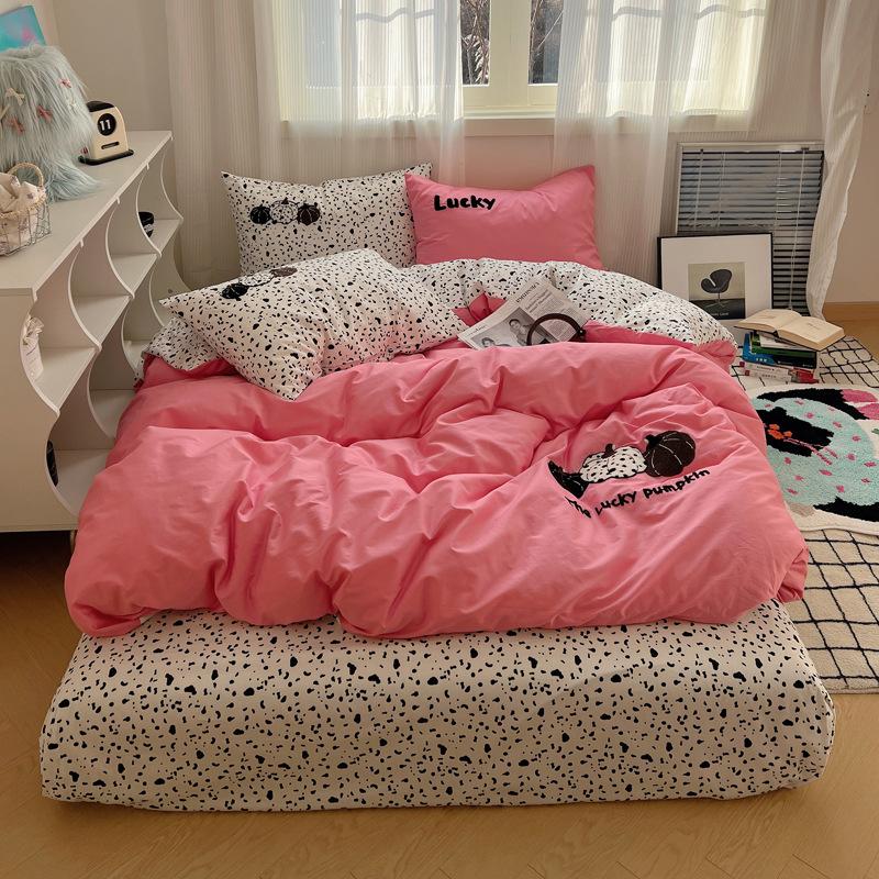 Small Fresh Bed Four-piece Set of Pure Cotton Bedding Quilt Cover Sheets