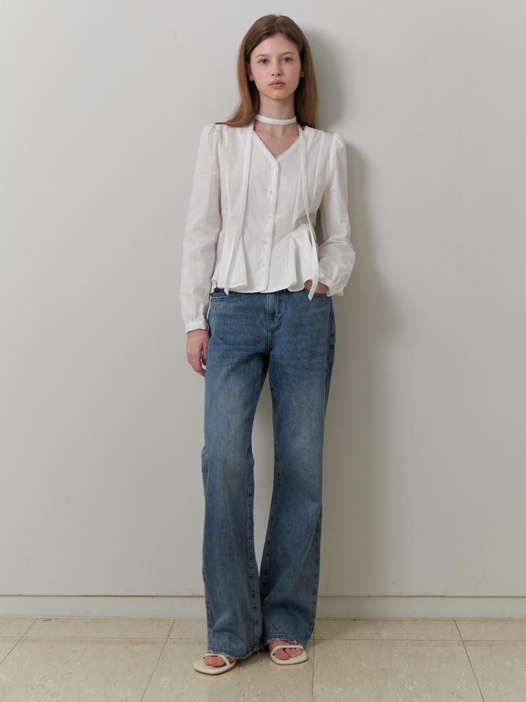 Liel Parfait V Blouse (White)