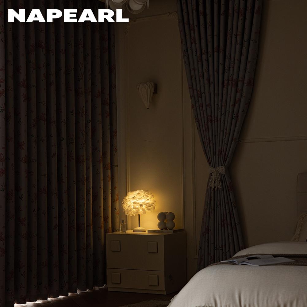 1PC NAPEARL 70-80% Cartoon Cherry Blossom Pattern Printed Curtains for Bedroom Living Room Home Decor