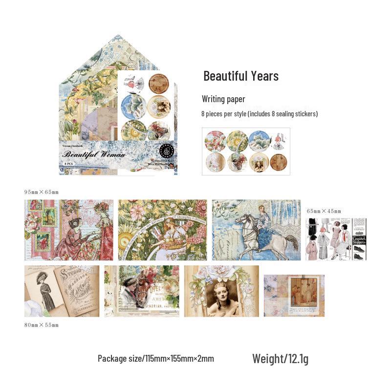 Mini Envelopes Set - Song of Memories Series (8 Pieces) for Exquisite Collage and Journal Decoration.