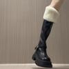 Winter Platform Thick Sole Women Knight High Boots Comfort Warm Cotton Snow Shoes Ladies Punk Height Increase Long Booties