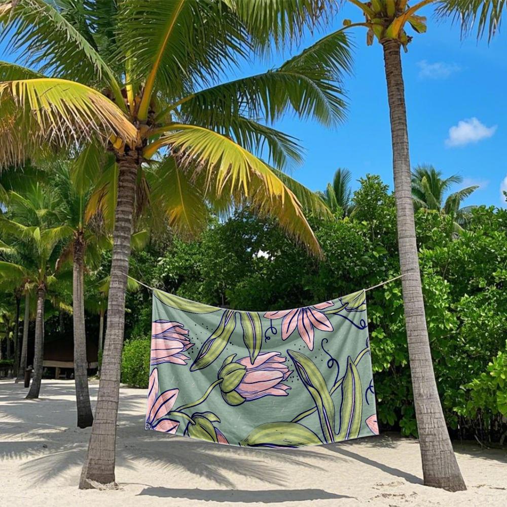 Blush Blooms Quick Drying Bath Towel Microfiber beach towel - light weight swimming camping  yoga beach out