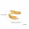 18K Gold Electroplated Adjustable Leaf-shaped Stainless Steel Ring