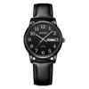 Mens Watch Analog Waterproof Leather Strap Simple Popular Stylish Business Classic Date Day Slim Easy-to-read Dial Unisex (Black B)