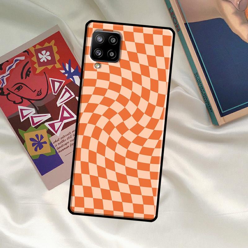 Check Orange Green Moss Twist Case For Samsung Galaxy A33 A13 A36 A56 A23 A52 A32 A12 A54 A34 A14 A16 A26 A53 A15 A35 A55