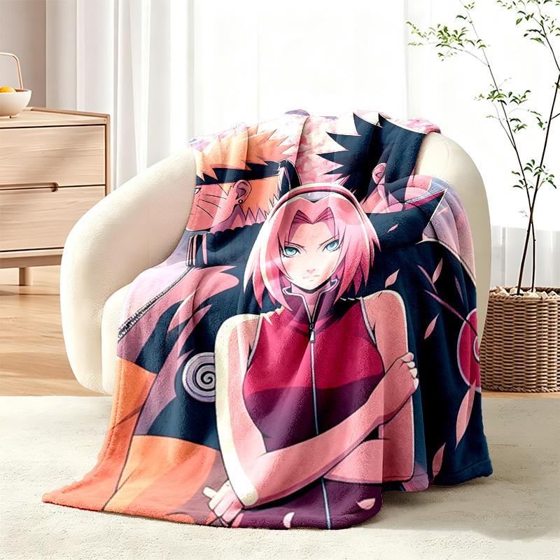 Naruto Blanket Flannel Blanket Soft Cozy Plush Throw for Sofa Bed Lightweight Home Decor