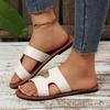 Women Flat Slippers 5 Leather Cross Strap Rome Style Low Heels Sandals Summer Ladies Slippers Slides Women  De