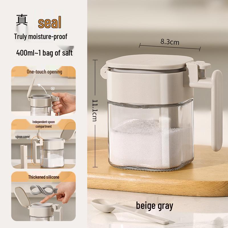 

Airtight Glass Spice Jar Set - Moisture-Proof Storage for Salt, Sugar, and Seasonings Glass