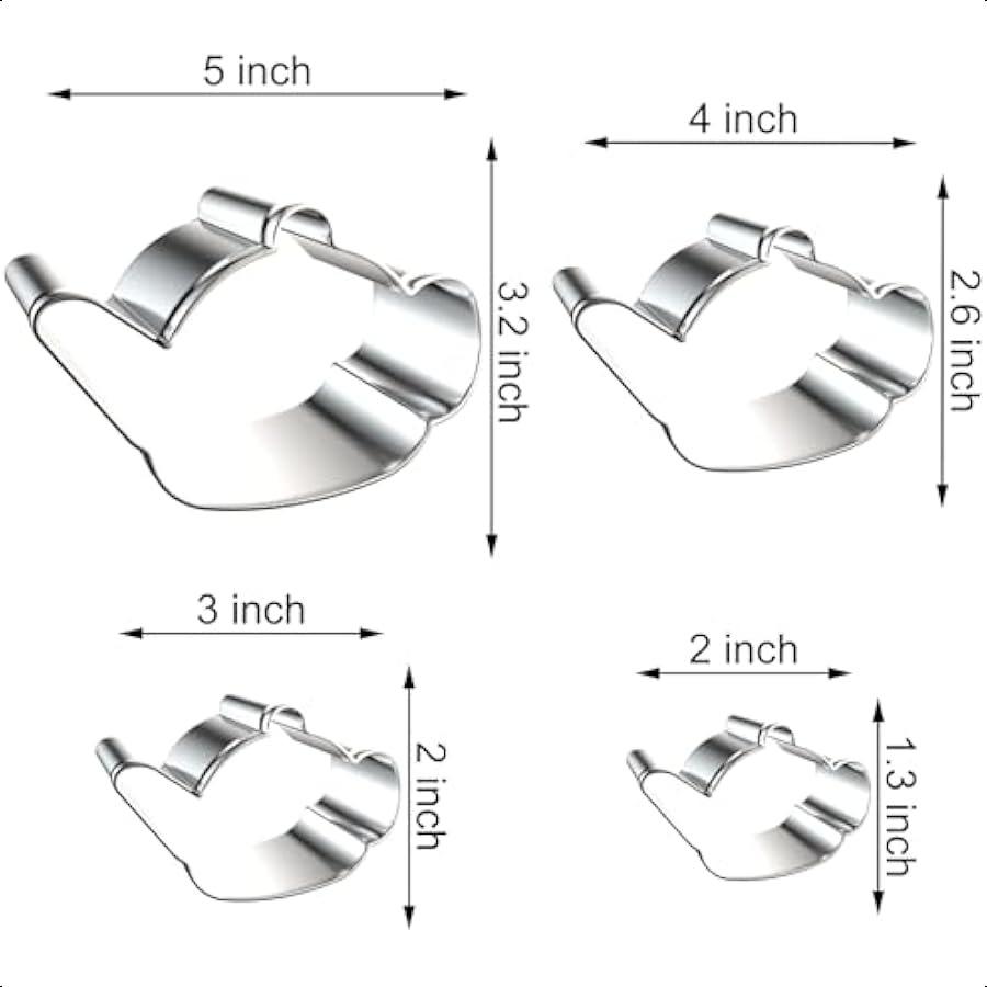 Teapot Cookie Cutter Set 5 inch 4 inch 3 inch 2 inch 4 Piece Tea Pot Cookie Cutters Shapes Molds Stainless Steel