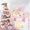 DIY Bastelgirlande Streifen 78 Zoll Rosa Lametta Weihnachtsdekoration, Glitzer Metallisch Gedreht Saisonale Event Hängedekoration für Weihnachtsbaum, Hochzeit,