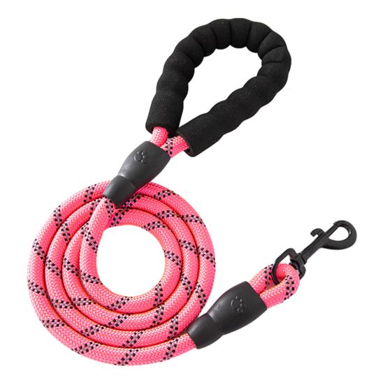 

Dog Leash Heavy Duty Nylon Rope Leash 5Ft 6.5Ft 10Ft Leash with Padded Handle for Small Medium Large Dogs Training Outdoor S розовый