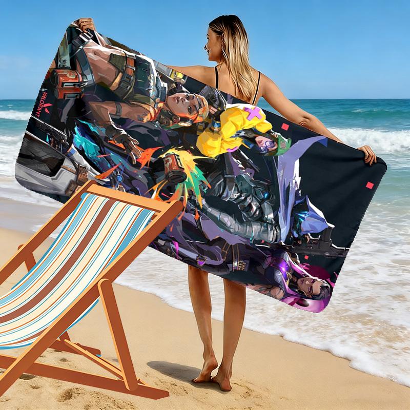 VALORANT Print Beach Towel, Large Soft Quick Dry Towel for Beach Camping Swimming