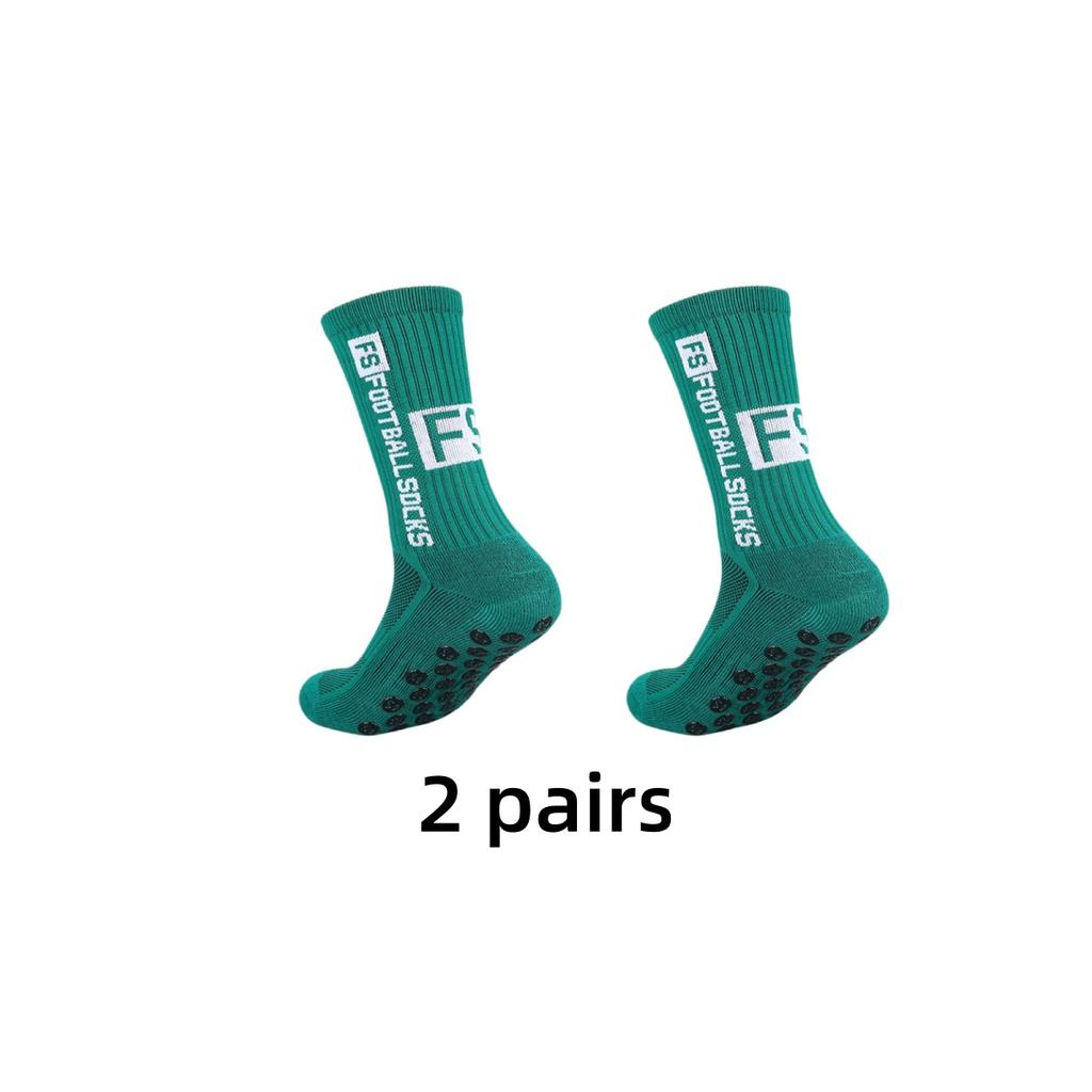2 Pairs Non Slip Football Socks Mens Friction Gasket Tube Running Ice Snow Hiking Sports Over Knee Stockings Basketball Socks