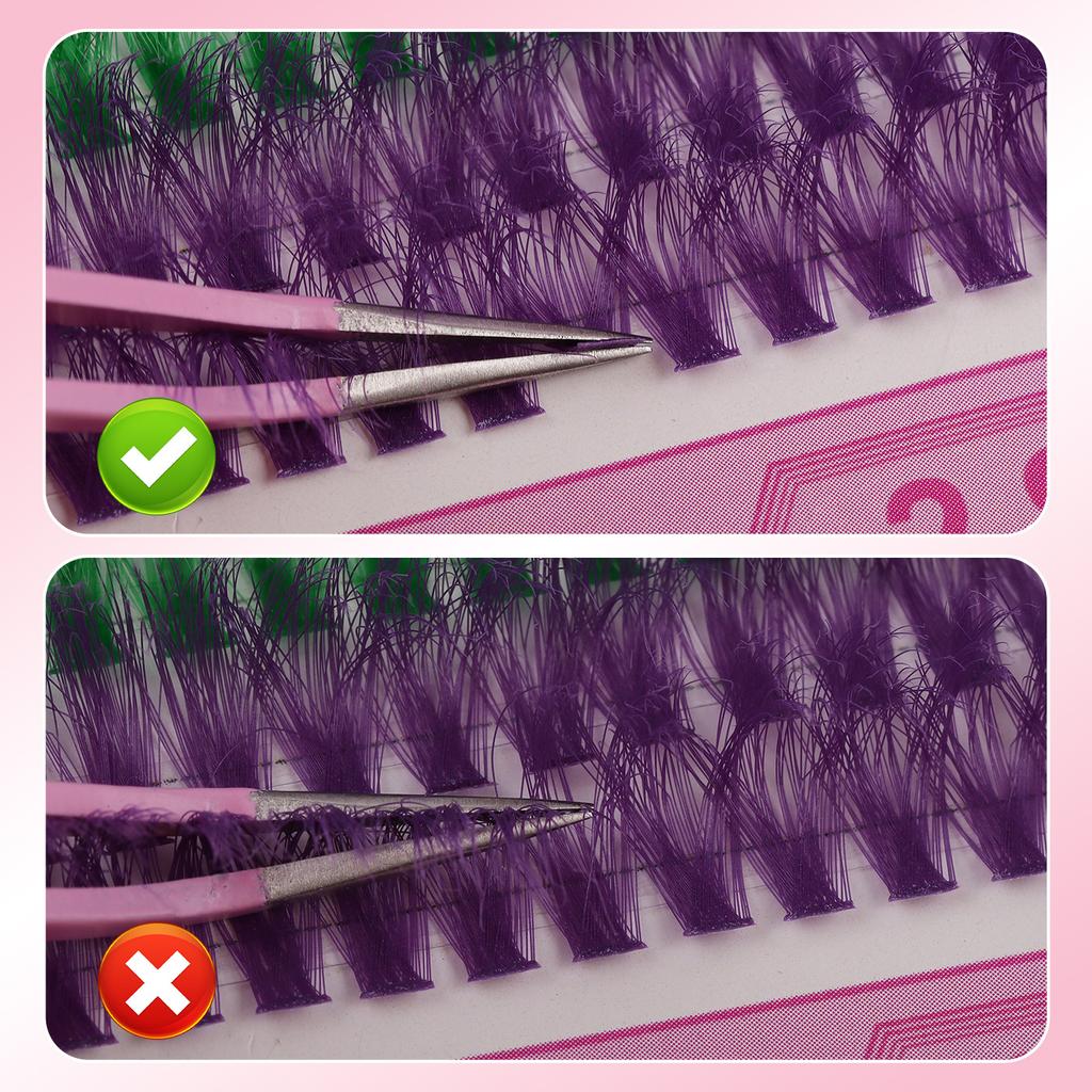 Color Single Cluster D Song False Eyelash Set 10-16Mmdiy Segmented Grafting Thick Eyelashes