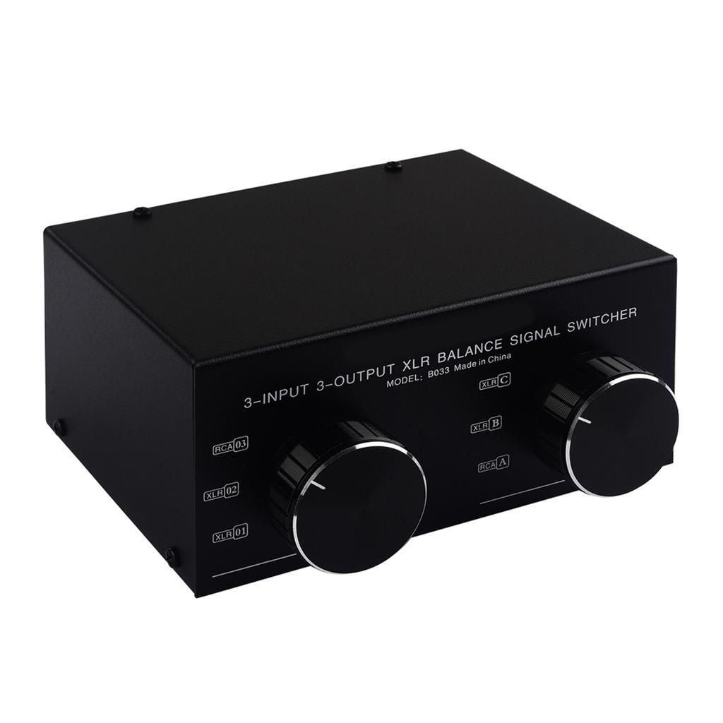 3 Entrées vers 3 Sorties Signal XLR Entièrement Symétrique Sélecteur Stéréo Passif Commutateur   XLR Symétrique vers RCA Asymétrique