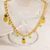 Elegant Country Fruit Charm Necklace Colorful Statement Neckchain Handmade Jewelry for Everyday and Special Occasions