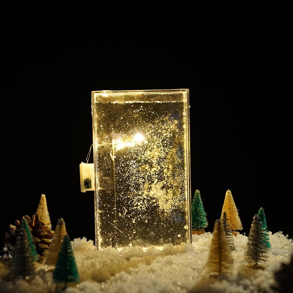 Snowy Night Light Snow Scenery Street Light DIY Christmas Lights Christmas Desktop Decor Christmas Portable Snowy Flowing Light
