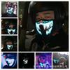 3D LED Light Up Mask EL Cold Face Cover Sound Activated Motorcycle Halloween Christmas Party