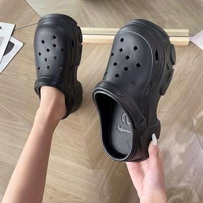 Fashion Summer New Thick-soled Cave Shoes for Women 2024 Outdoor Sandals EVA Anti Slip Casual Home Slippers Fashion Women's Garden Shoes