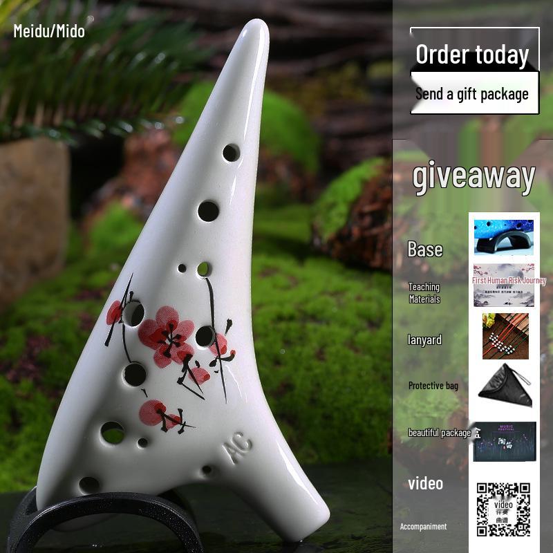 12-Hole Alto C Key Ocarina for Beginners, Pro Performance