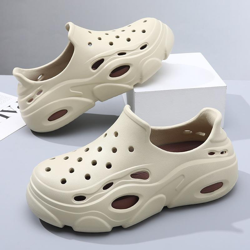 Hole shoes men's thick soles increase height and non-slip two wear couple cool slippers beach bag and premium versatile slippers