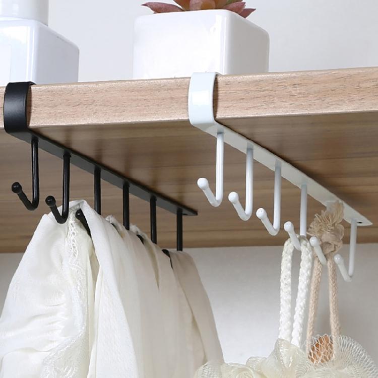 Multipurpose 6 Hook Kitchen Cup Holder Home Accessory for Cabinet and Wall Storage of Mugs and Daily Use Items