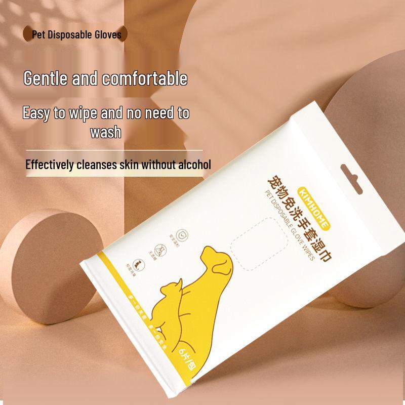 Disposable Pet Bathing and Deodorizing No-Rinse Gloves