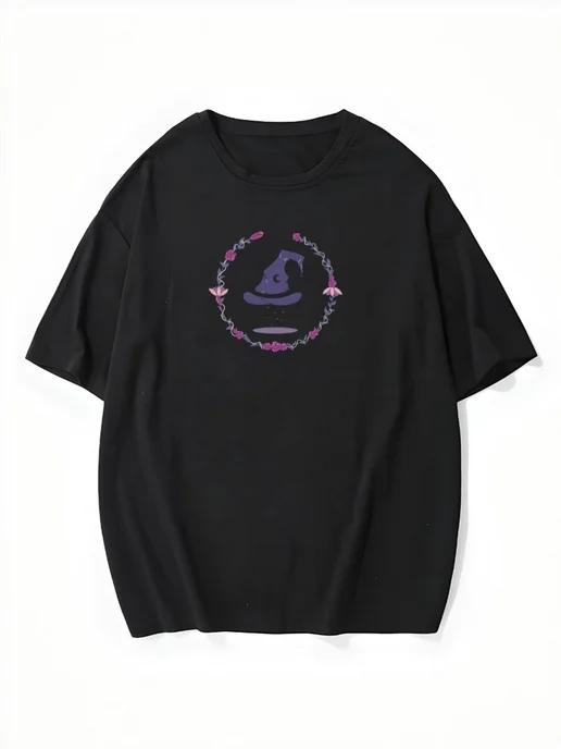 Oversized T-shirt with a Halloween print S