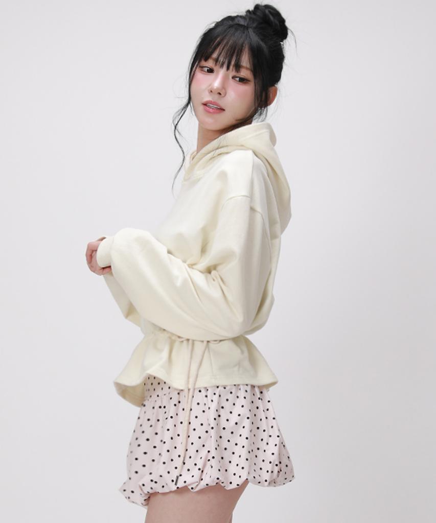 Frill Hem Sweat Hoodie_Lemon