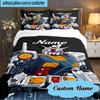 Custom Name 3PCS Robotic Warrior Adventure Bedding Set Including 1pc Duvet Cover And 2pcs Pillowcases for Bedroom, Dormitory Gift Home Decor