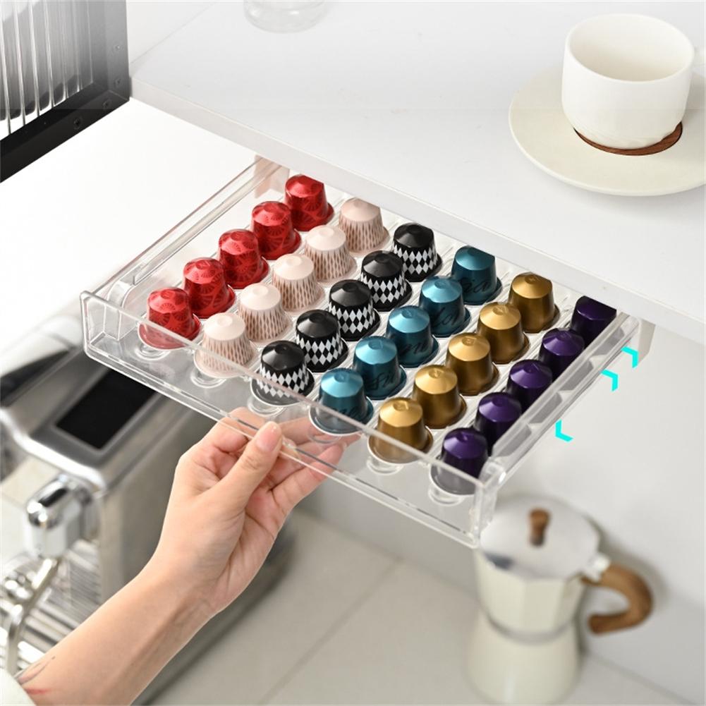 30 Cup Coffee Pod Holder Coffee Capsule Holder Holder Angled Locking Mechanism Easy Installation Narrow Design