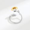 Creative Sunflower Spinner Ring For Women Anti Anxiety Stress Relief Jewelry You Are My Sunshine Rotatable Finger Ring