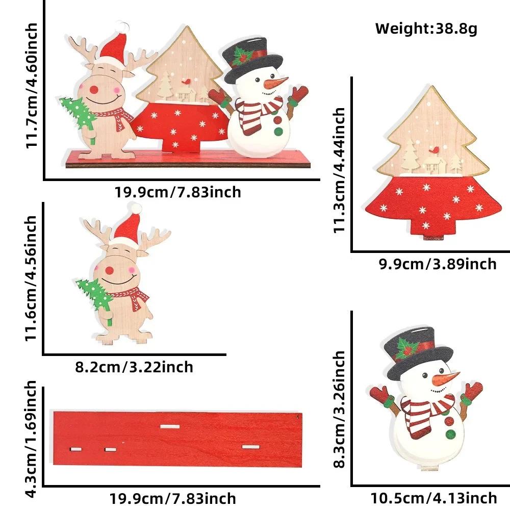 

Christmas Wooden Ornaments Home Wood Decoration Cartoon Old Man Snowman Elk Christmas Assembled Decor DIY Christmas decorations