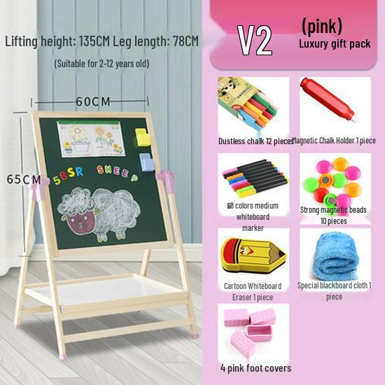 Double-Sided Magnetic Doodle & Writing Easel for Toddlers - Dust-Free Blackboard