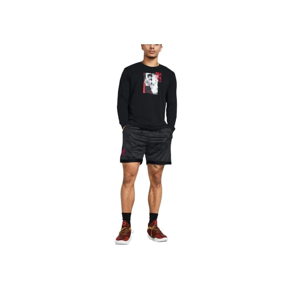 Under Armour X Bruce Lee Collaboration UA Spring Collection Bruce Lee Character Print Crew Neck Long Sleeve Sweatshirt Men Sweatshirt 1385309-001