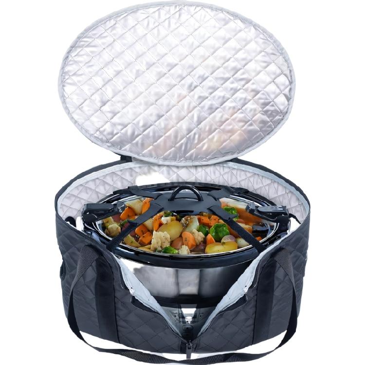

Premium Slow Cooker Container With Two Side Openings And Secure Fastening 1