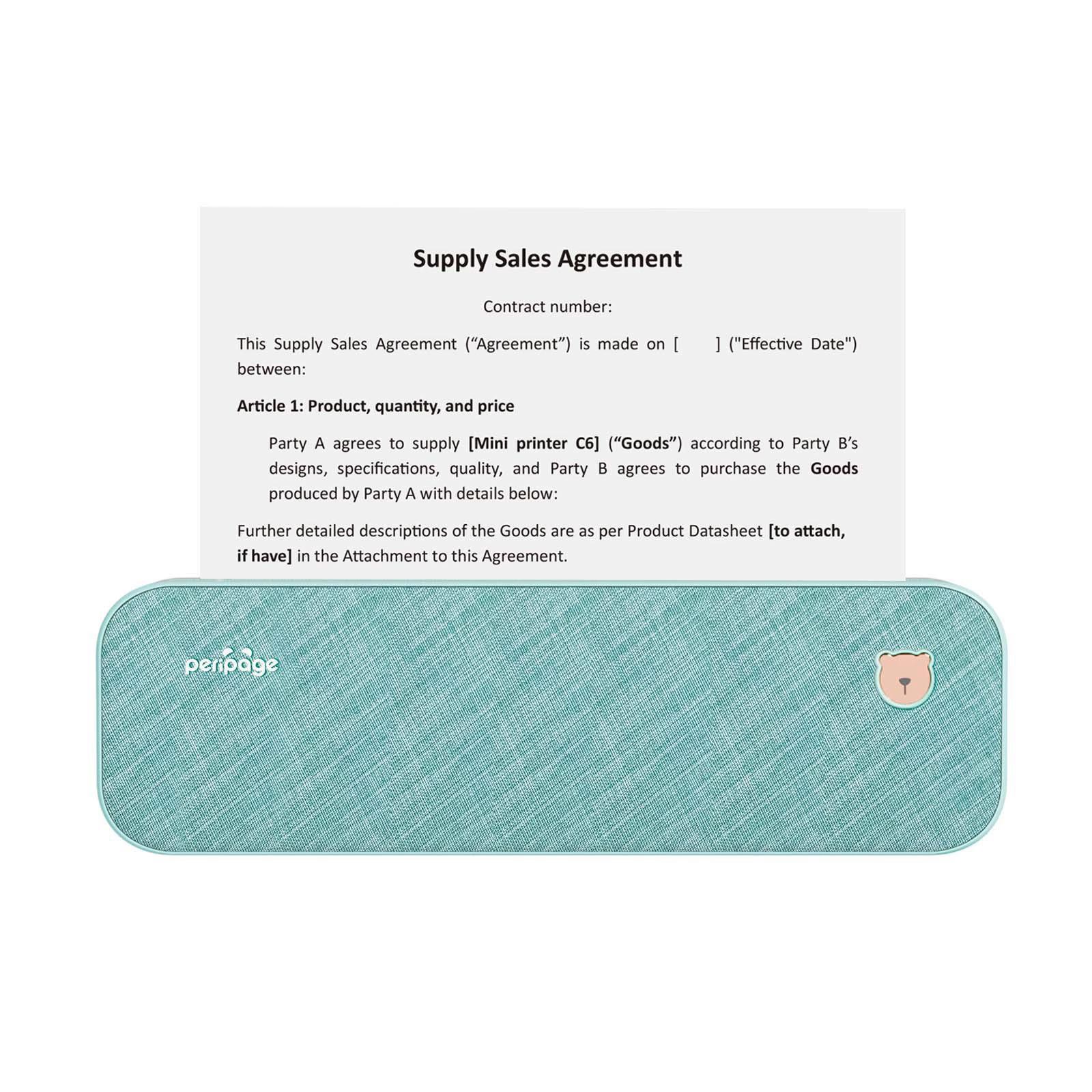 

Портативный принтер A4 Мини-термопринтер для этикеток без чернил, Печать документов, Поддержка ПК, Мобильное использование, Bluetooth-соединение(203 DPI)