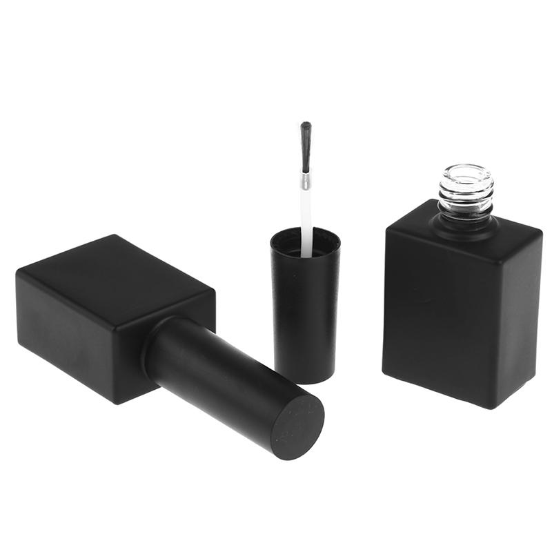 15Ml Empty Nail Polish Glass Bottles Round Shape Brush & Cap Refillable