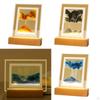 Art Picture, Night Light Landscape Glass for Tabletop Study Room Adults Desktop Decor