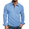 Mens Long Sleeve Corduroy Polo Shirt Casual Autumn Top