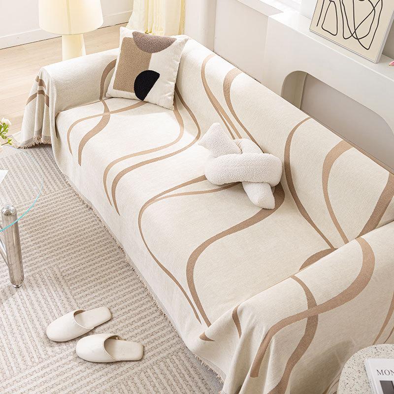 

Чехол на диван в стиле легкой роскоши, универсальный, на все четыре сезона, из шенилла, подушка для дивана, защита от царапин кошек, двусторонний, с полным покрытием, противоскользящий 180x130cm хаки