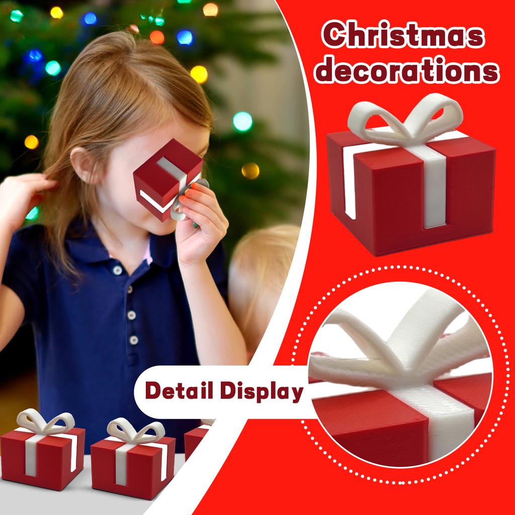 3D-gedruckte Weihnachtsgeschenkboxen, Weihnachtsschmuck, Kreative Miniatur-Weihnachtsgeschenke