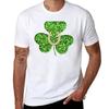 Faux Green Glitter Shamrock With A Horseshoe T-Shirt Aesthetic clothing cute tops black t-shirts for men
